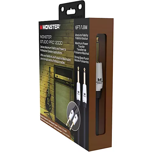 Monster Cable Prolink Studio Pro 2000 Speaker Cable - Straight to Straight 12 ft. Black - musicians--Friend