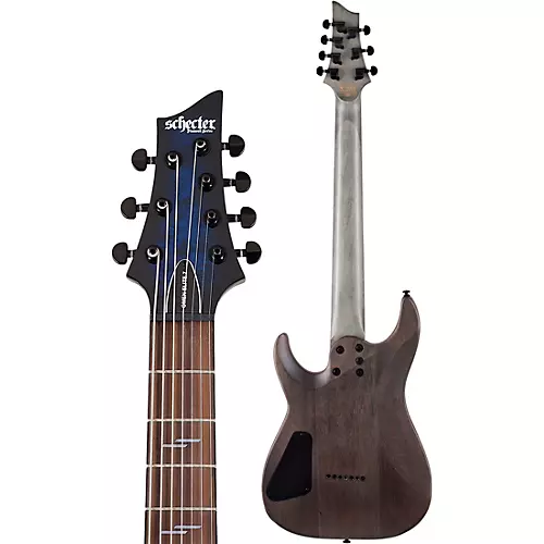 Schecter Guitar Research Omen Elite 7-String Electric Guitar See-Thru Blue Burst - musicians--Friend