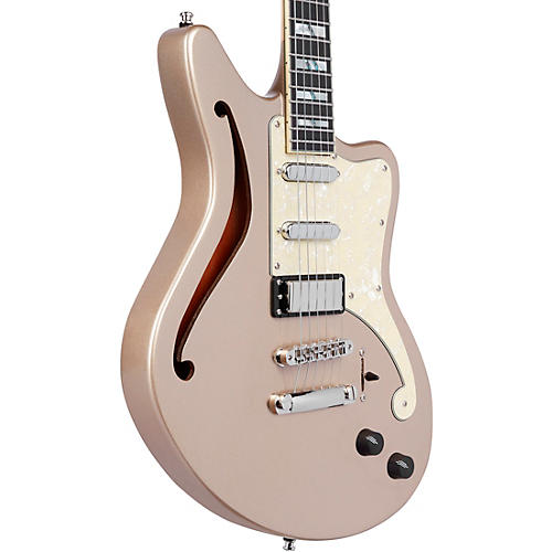 D'Angelico Deluxe Series Bedford SH Electric Guitar With USA Seymour Duncan Pickups and Stopbar Tailpiece Desert Gold - musicians--Friend