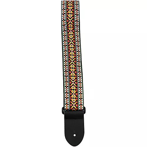 Perri's Premium Jaquard Weaved on Webbing Backing Guitar Strap Red Metallic Rose 2 in. - musicians--Friend