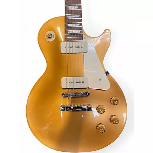 Used Gibson les paul standard 1950s p90 Gold Top Solid Body Electric Guitar Gold Top - musicians--Friend