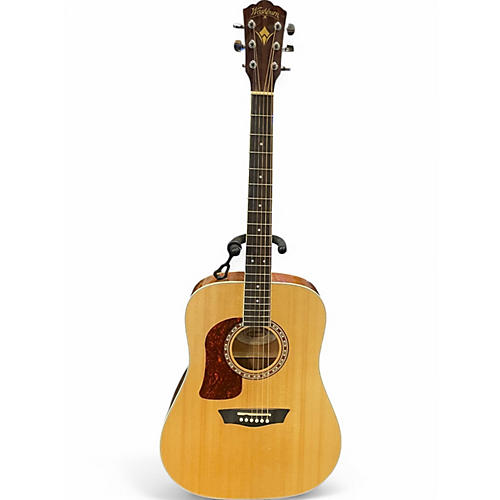 Used Washburn hd10slh-0 Natural Acoustic Guitar Natural - musicians--Friend