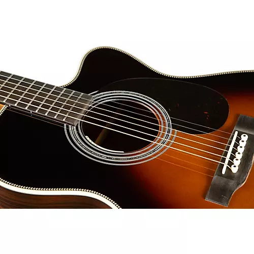 Martin Custom Shop OM Cutaway 1935 European Spruce-East Indian Rosewood Acoustic-Electric Guitar Sunburst - musicians--Friend