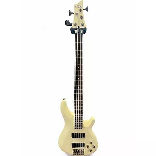 Used Schecter Guitar Research C-5 DELUXE SATIN WHITE Electric Bass Guitar SATIN WHITE - musicians--Friend