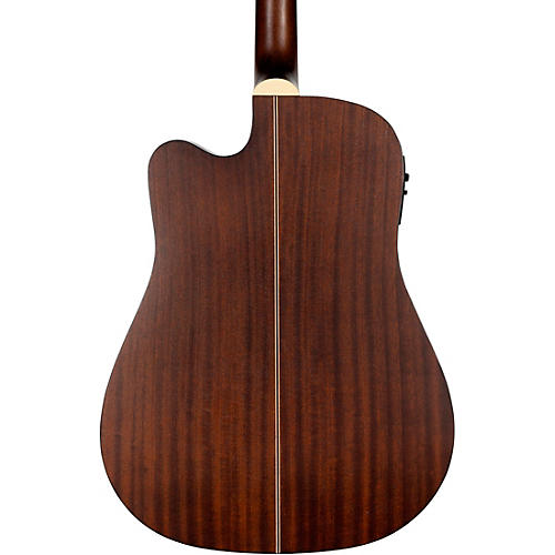 Mitchell T311CE Solid Spruce Top Dreadnought Mahogany Acoustic-Electric Guitar Edge Burst - musicians--Friend