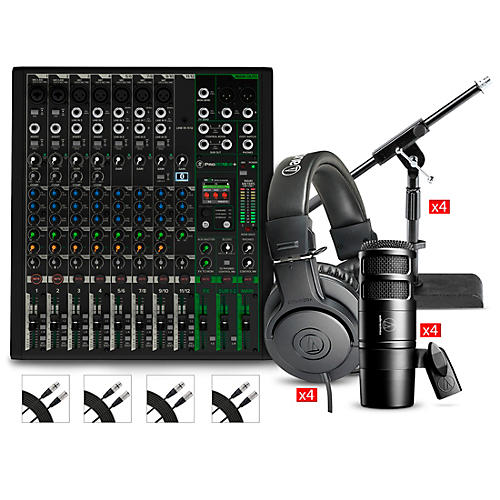 Mackie ProFX12v3+ Content Creator Bundle With AT2040 Microphones and ATH-M20X Headphones - musicians--Friend