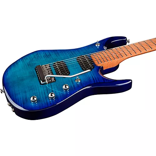 Ernie Ball Music Man JP15 Roasted Flame Maple Top 7-String Electric Guitar Cerulean Paradise - musicians--Friend