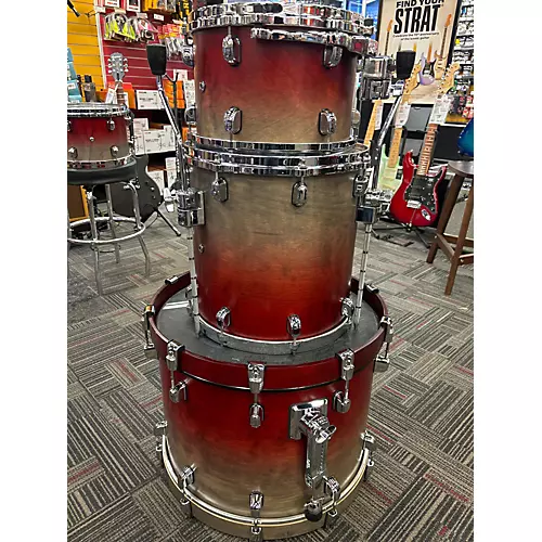 Used TAMA 3 piece Starclassic Satin Burgandy Drum Kit satin burgandy - musicians--Friend