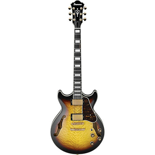 Ibanez AM93QM Artcore Expressionist Series Electric Guitar Antique Yellow Sunburst - musicians--Friend