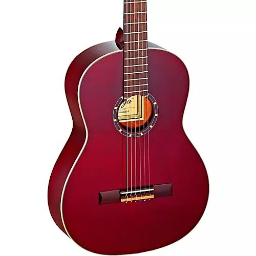 Ortega Family Series Pro R131SNWR Slim Neck Classical Guitar Transparent Wine Red - musicians--Friend