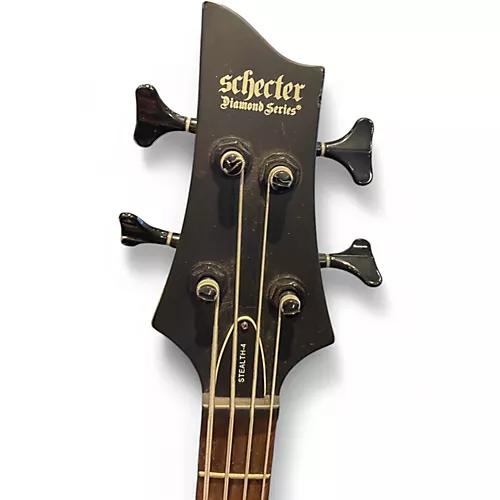 Used Schecter Guitar Research Stiletto Stealth 4 Black Electric Bass Guitar Black - musicians--Friend