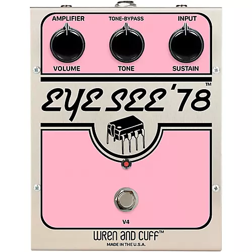 Wren And Cuff Eye See '78 OG Fuzz Effects Pedal Pink/Stainless Steel - musicians--Friend