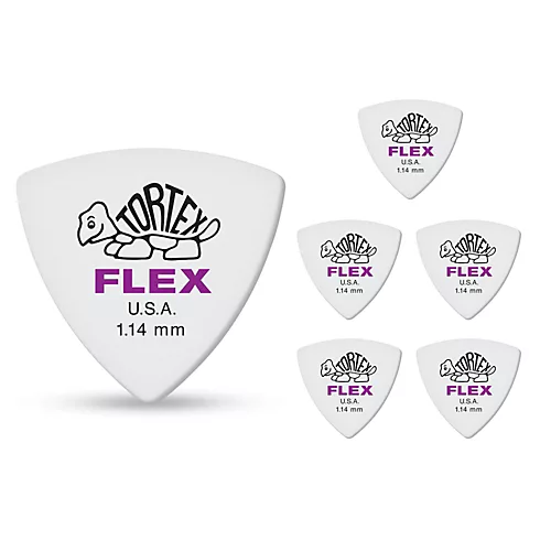 Dunlop Tortex Flex Triangle Guitar Picks 1.14 mm 6 Pack - musicians--Friend