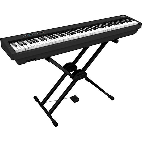 Roland FP-30X Digital Piano With Roland Double-Brace X-Stand and DP-2 Pedal Black - musicians--Friend