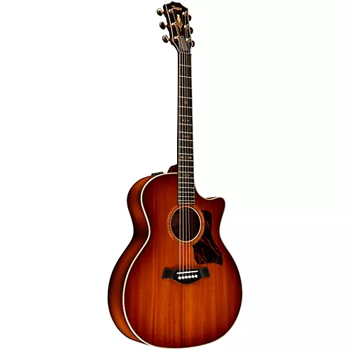 Taylor Custom All Ribbon Mahogany Grand Auditorium Acoustic-Electric Guitar Shaded Edge Burst - musicians--Friend
