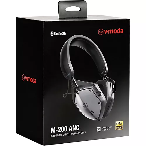 V-MODA M-200 ANC BK Noise Cancelling Wireless Bluetooth Over-Ear Headphones With Mic for Phone-Calls Black - musicians--Friend