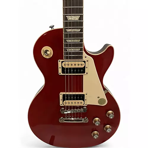 Used 2021 Gibson Les Paul Classic Trans Cherry Solid Body Electric Guitar Trans Cherry - musicians--Friend