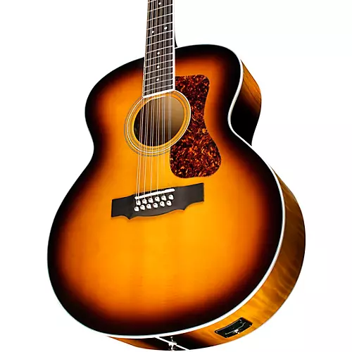Guild F-2512E Deluxe Westerly Collection 12-String Jumbo Acoustic-Electric Guitar Antique Sunburst - musicians--Friend