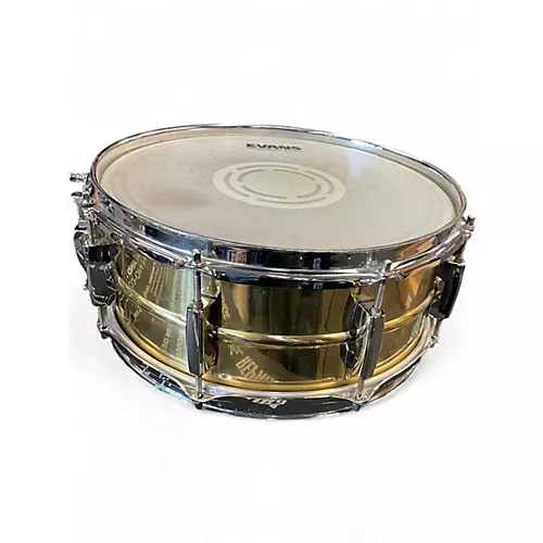 Used Pearl 13X5.5 Sensitone Snare Brass Drum Brass 195 - musicians--Friend
