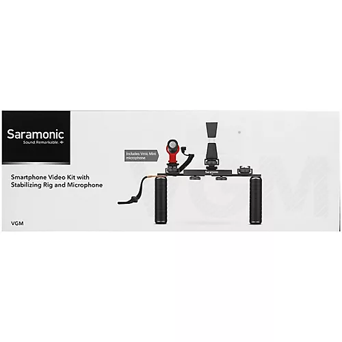 Saramonic VGM Smartphone/Camera Vlogging & Video Production Kit with Adjustable Dual Stabilizing Grips, Shoe Mounts & Vmic Mini Microphone - musicians--Friend