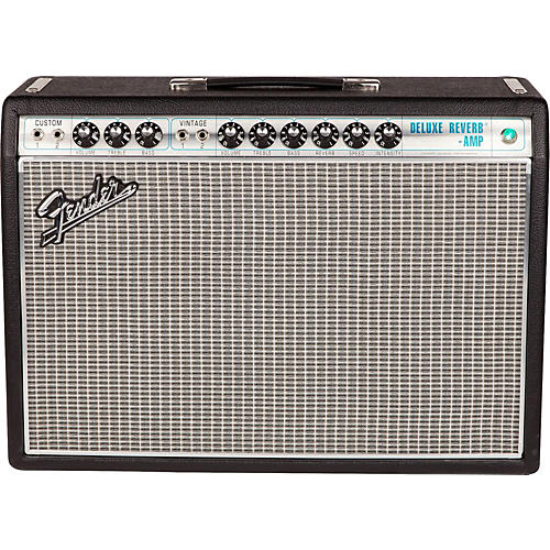 Fender '68 Custom Deluxe Reverb 22W 1x12 Tube Guitar Combo Amp With Celestion G12V-70 Speaker Black - musicians--Friend
