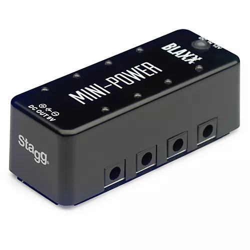 Open-Box Stagg Blaxx Power Supply Pedal for 8 Effects Pedals Condition 1 - Mint Black - musicians--Friend