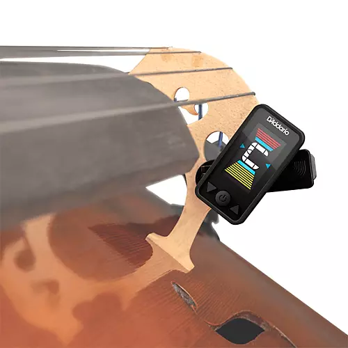 D'Addario Eclipse Rechargeable Cello/Bass Clip-On Tuner Black - musicians--Friend