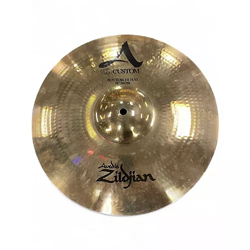 Used Zildjian 14in A Custom Hi Hat Pair Cymbal 33 - musicians--Friend