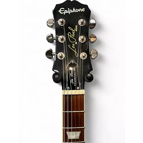 Used Epiphone Les Paul Standard Pro Trans Red Solid Body Electric Guitar Trans Red - musicians--Friend