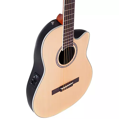 Applause AB24CS-4S Traditional Series Mid-Depth Spruce Nylon-String Classical Acoustic-Electric Guitar Natural - musicians--Friend