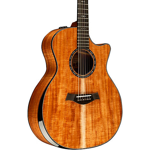 Taylor Custom All Figured AA Grade Hawaiian Koa Grand Auditorium Acoustic-Electric Guitar Natural - musicians--Friend