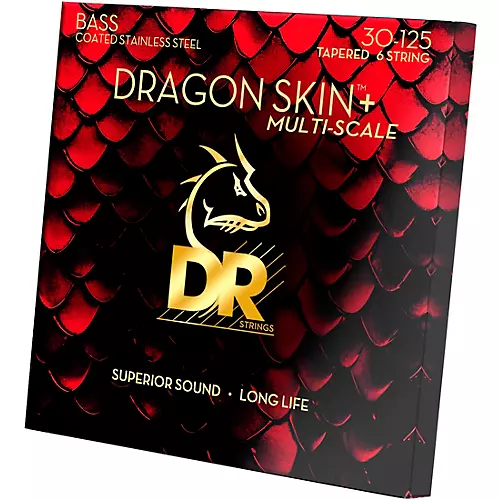 DR Strings Dragon Skin+ Coated Accurate Core Technology 6-String Multi-Scale Stainless Steel Bass Strings 30 - 125 - musicians--Friend