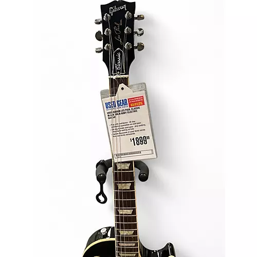 Used Gibson Les Paul Classic Black Solid Body Electric Guitar Black - musicians--Friend