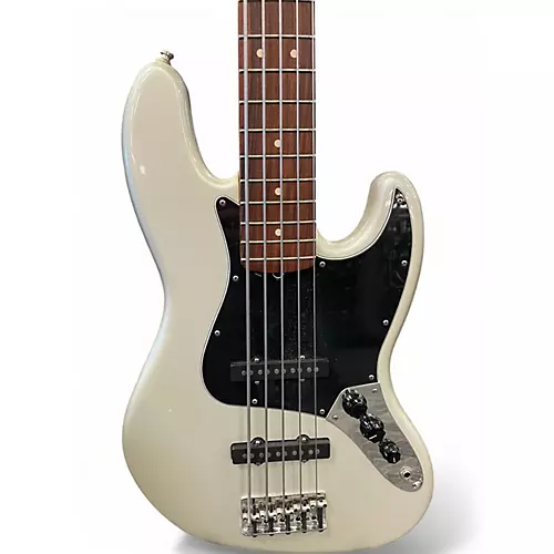 Used 2004 Fender American Standard Jazz Bass V Silver Electric Bass Guitar Silver - musicians--Friend