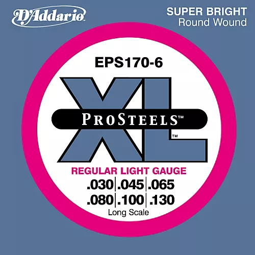 D'Addario ProSteels EPS170-6 Regular Light 6-String Bass Strings - musicians--Friend