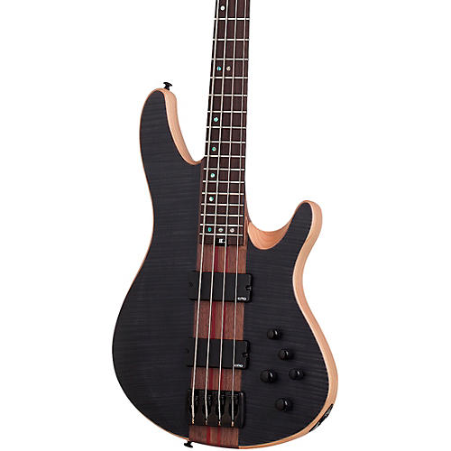 Schecter Guitar Research Charles Berthoud CB-4 Electric Bass See Thru Black Satin - musicians--Friend