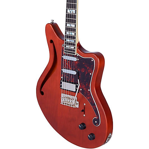 D'Angelico Deluxe Series Bedford SH Electric Guitar with USA Seymour Duncan Pickups and Wilkinson Tremolo Matte Walnut - musicians--Friend
