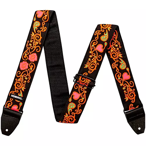 Dunlop Jimi Hendrix Blacklight Monterey Guitar Strap Orange - musicians--Friend