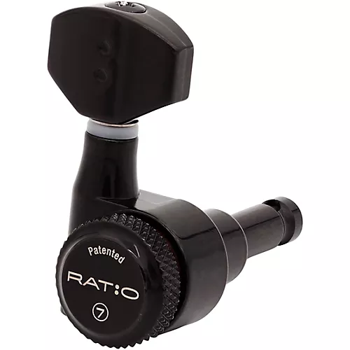 Graph Tech Ratio 7-In-Line Electric Locking Tuning Machine Heads With Staggered Posts Black 7 String - musicians--Friend