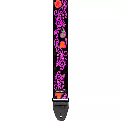 Dunlop Jimi Hendrix Blacklight Monterey Guitar Strap Orange - musicians--Friend