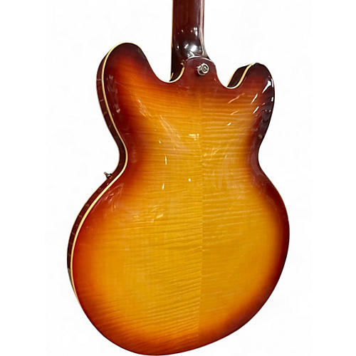 Used Epiphone ES335 Figured Raspberry Tea Hollow Body Electric Guitar Raspberry Tea - musicians--Friend