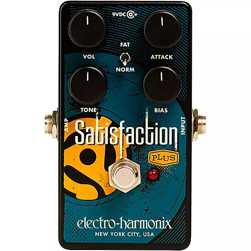 Electro-Harmonix Satisfaction Plus Fuzz Effects Pedal Black and Blue - musicians--Friend