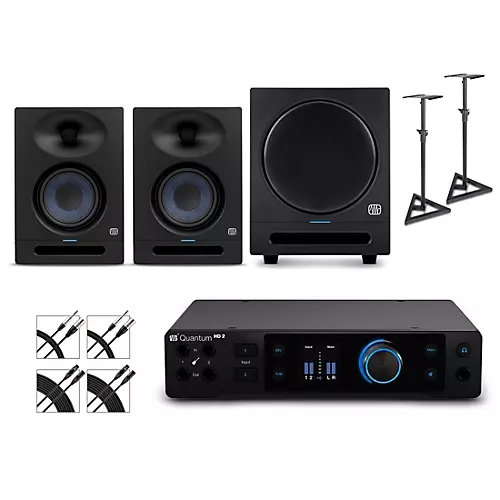 PreSonus Quantum HD2 Audio Interface with Eris 2nd Gen Studio Monitor Pair & SUB8BT (Cables & Stands Included) - musicians--Friend
