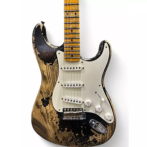 Used 2022 Fender 1957 Relic Stratocaster Esquire Black Solid Body Electric Guitar Black - musicians--Friend