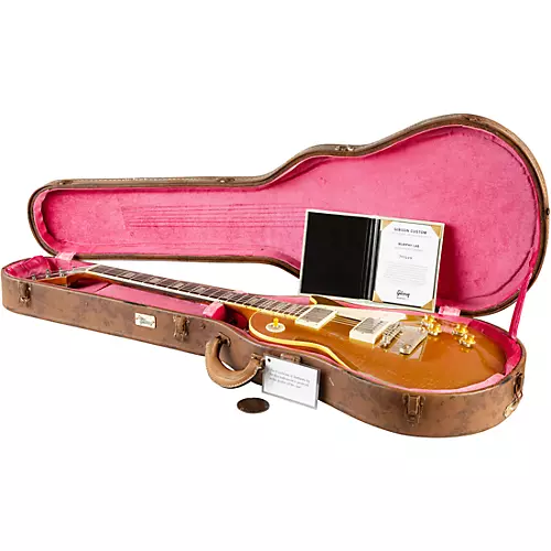 Gibson Custom Murphy Lab 1957 Les Paul Goldtop Reissue Ultra Heavy Aged Electric Guitar Double Gold - musicians--Friend