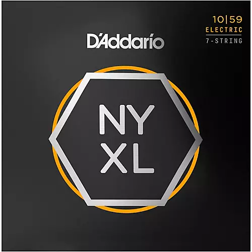 D'Addario NYXL1059 7-String Light Nickel Wound Electric Guitar Strings (10-59) - musicians--Friend