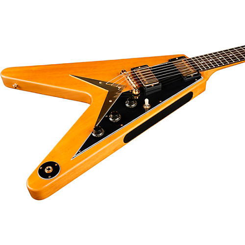 Gibson Custom 1958 Korina Flying V Black Pickguard Electric Guitar Natural - musicians--Friend