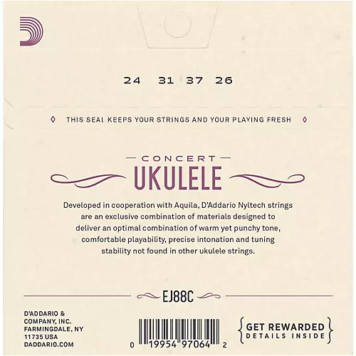 D'Addario EJ88C Nyltech Concert Ukulele Strings - musicians--Friend