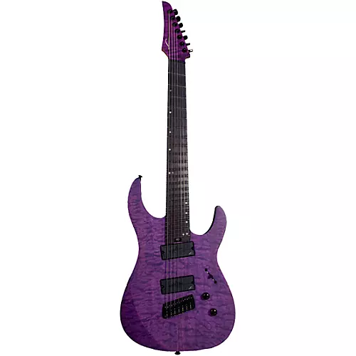 Legator Ninja 7 String Multi-Scale Super Shred Series Quilted Maple Electric Guitar Purple - musicians--Friend