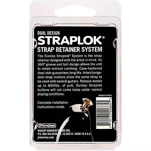 Dunlop Dual-Design Straplok System Black Chrome - musicians--Friend